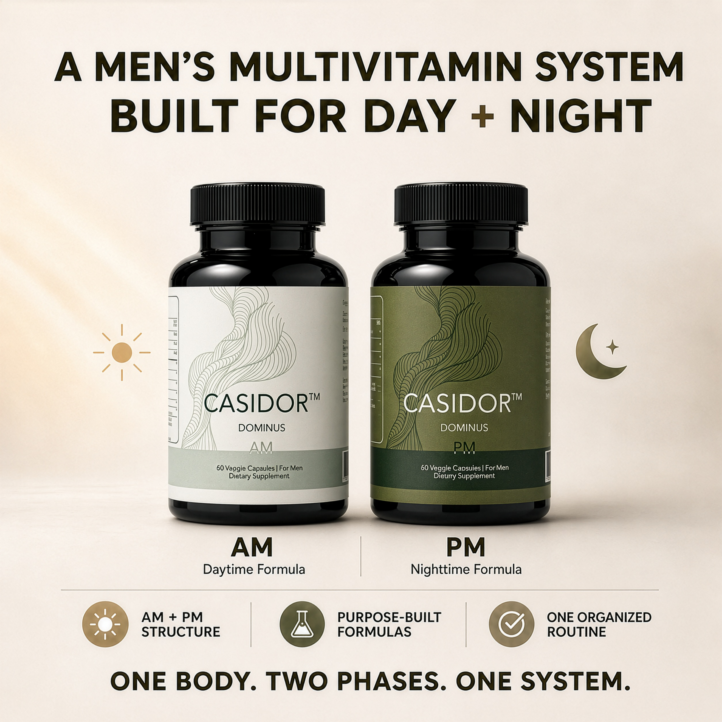Casidor Dominus Multivitamins for Men | AM and PM Performance Formula