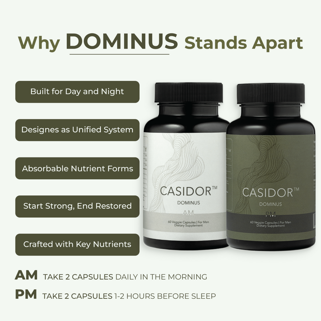 Casidor Dominus Multivitamins for Men | AM and PM Performance Formula | Comparison